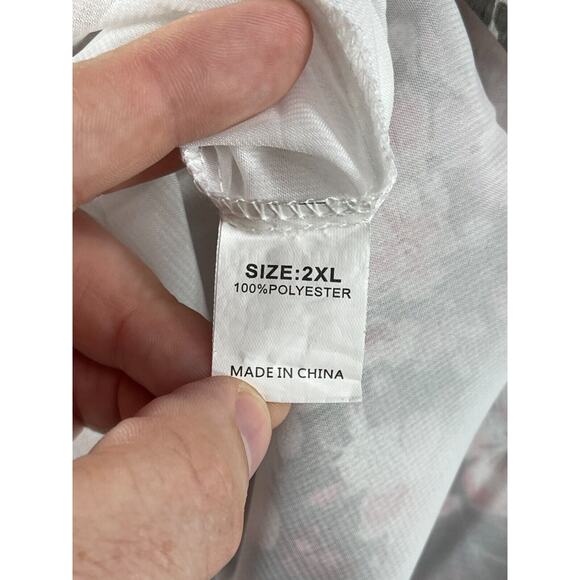 BTFBM Shirt Womens 2XL XXL Multicolor Plus Floral Amazon Lined Lightweight Top - Picture 10 of 11